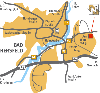 Holzbau Nennstiel Bad Hersfeld – Anfahrtskarte